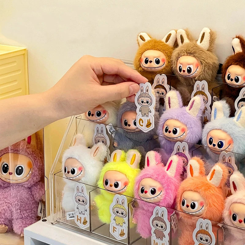 Labubu Display Rack Desktop Plush Toy Single Layer Staircase Storage Box, Pull String Blind Box Organizer