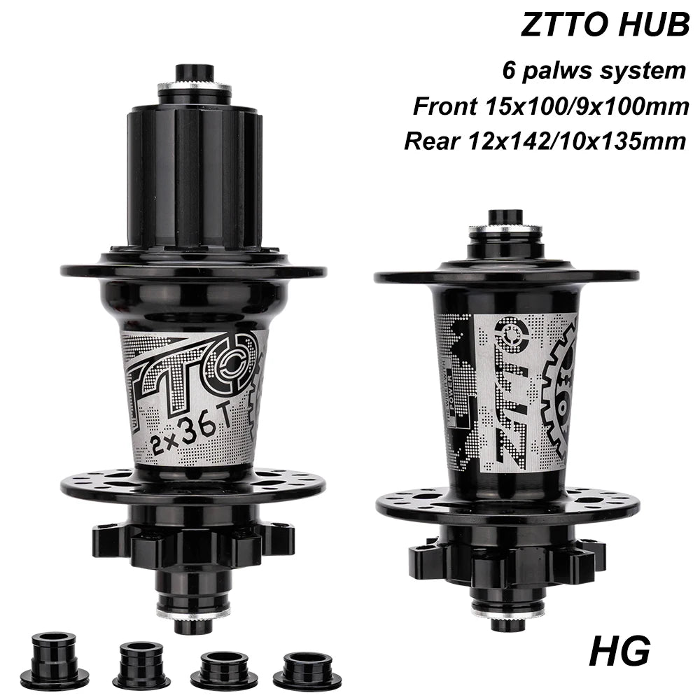 ZTTO Mountain Bike Hub 32 Holes 6 Pawls Disc Brake Bearing 10 11 12 Speed XD Thru Axle Quick Release Bicycle Wheel 142 135mm