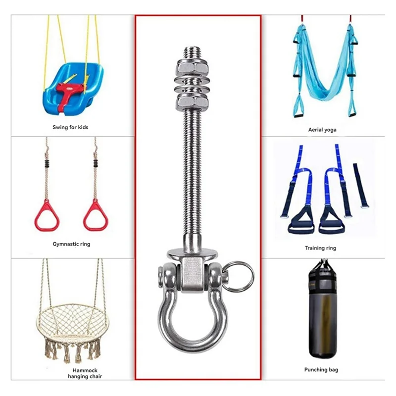 ABWZ-4X Heavy Duty Swing Hook Yoga Hammock Sandbag Hook Hanging Chair Accessories For Playground Porch Yoga Hammock