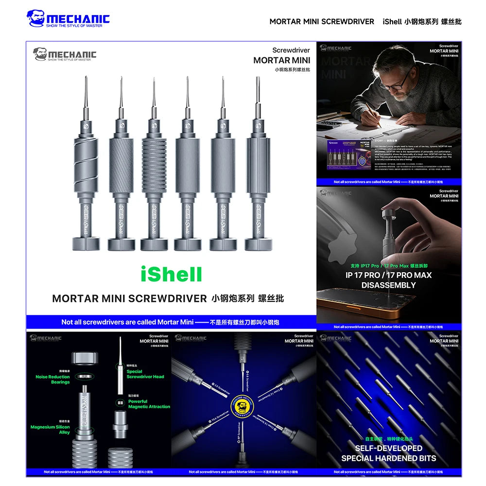 MECHANIC 6 in 1 iShell Precision Screwdriver Set for iPhone Samsung OPPO VIVO etc Mobile phone repair tools