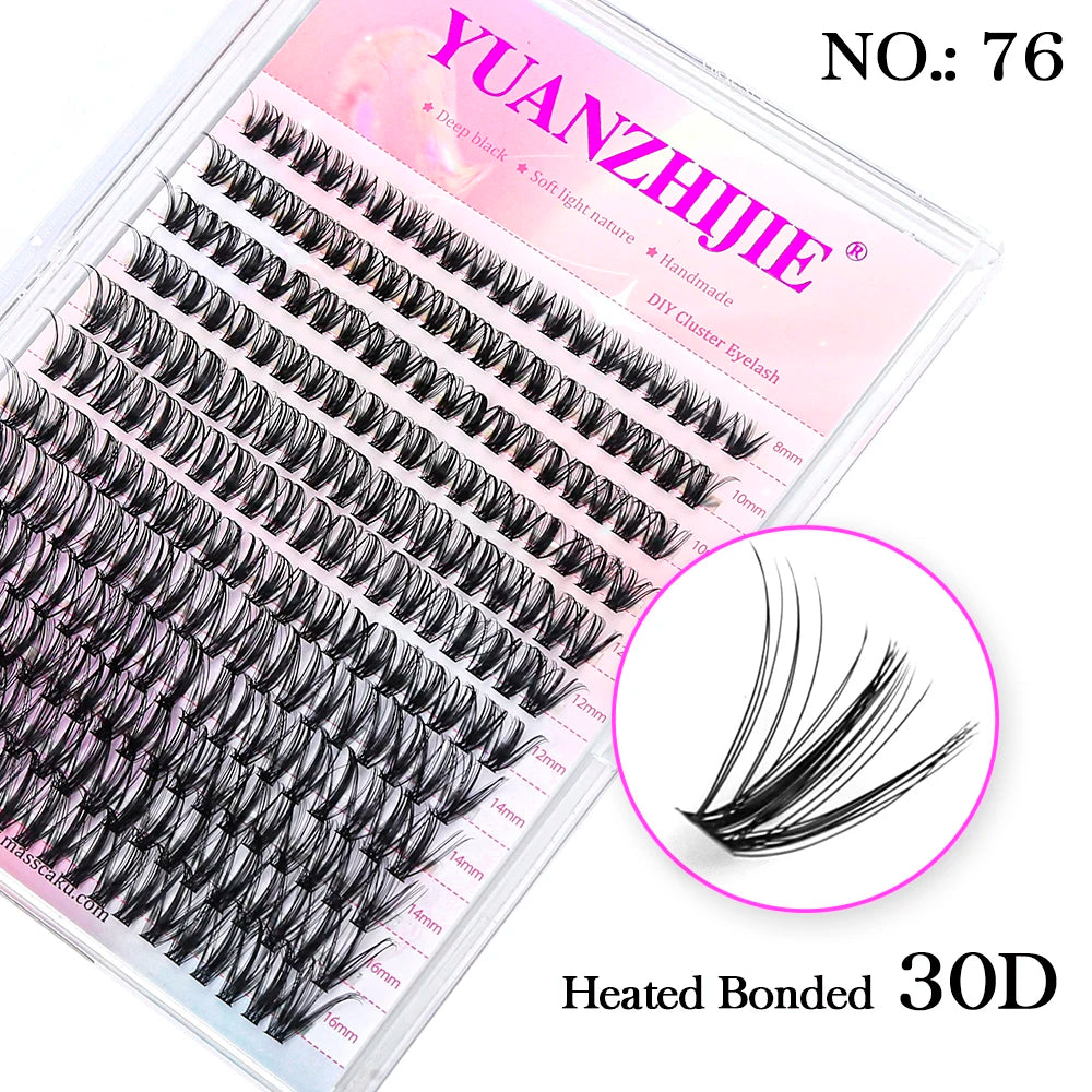 YUANZHIJIE Individual Eyelashes Makeup Cilios Cluster Eyelash Extension Wispy C/D Curling Volume Black Soft False Eyelash Makeup