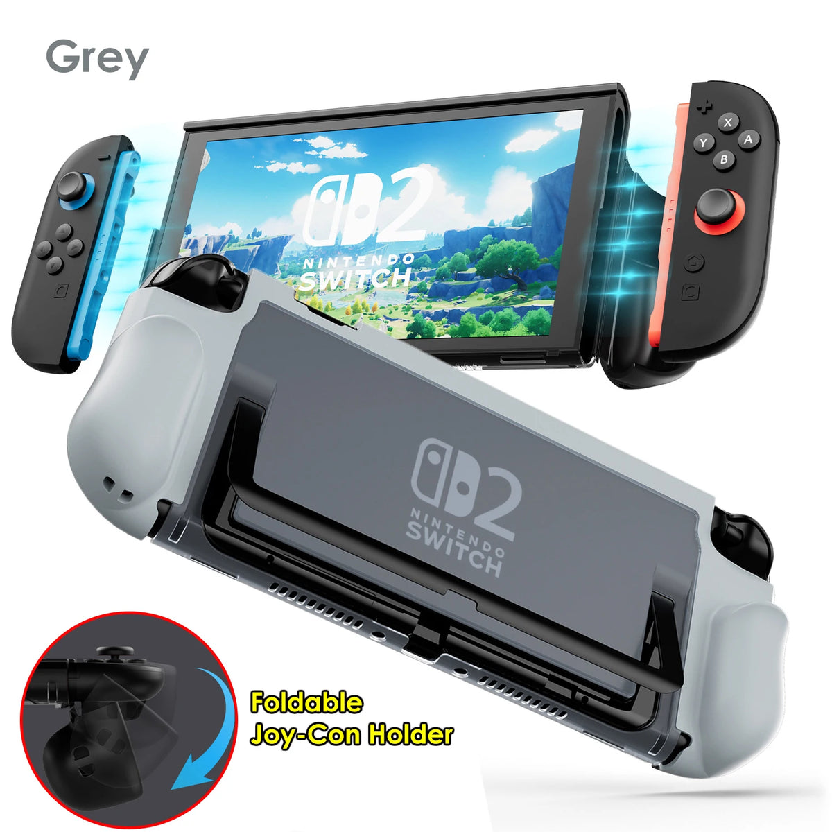 Protective Case for Switch 2 (2025), NS 2 TPU Cover Protector, Anti-Scratch, Shock-Absorption, Ergonomic Grip Design For NS2