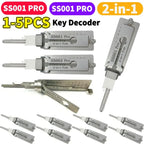 5-1Pcs SS001 PRO Key Decoder SS002 PRO Stainless Steel Precision Tool O-ring Pickup Kit Hook Tool Pickup Hand Tool Lock Decoders