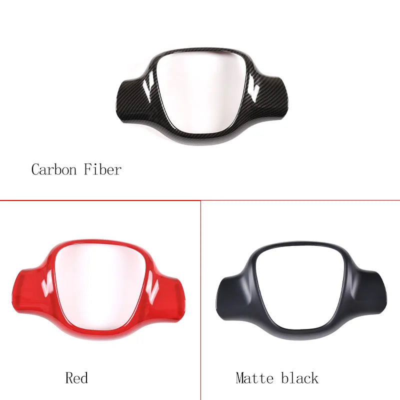 For Mercedes-Benz smart 451 Fortwo 2009-2015 ABS Carbon Fiber Car Steering Wheel Decorative Frame Cover Sticker Car Accessory