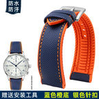 for IWC Pilot Mark 18 Portuguese Tudor Breitling Nylon Rubber Bottom Watch Strap Watchband 19mm 20mm 21mm 22mm 23mm 24mm