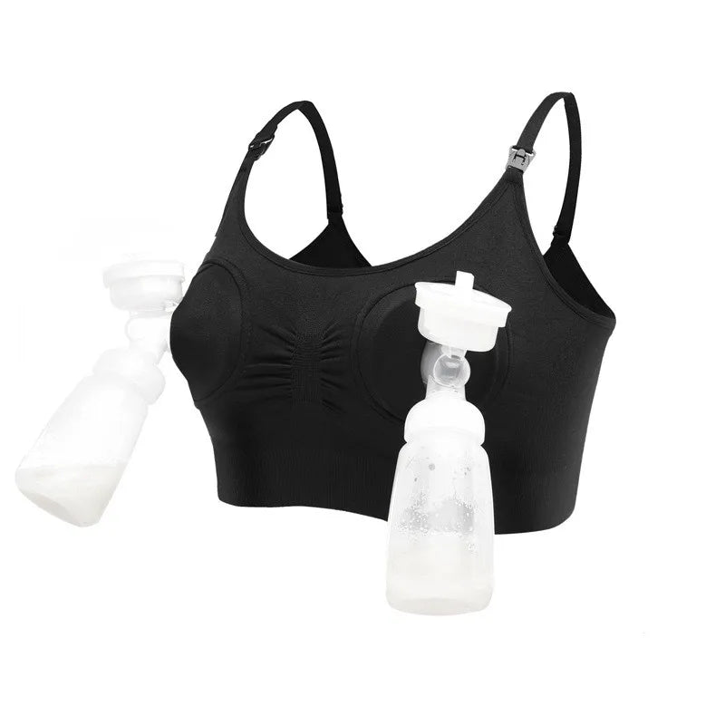 Maternity Hand Free Pumping Breastfeeding Function Bra Women Enhancement Underwear Breast Bra Can Wear All Day Pregnancy Clothes