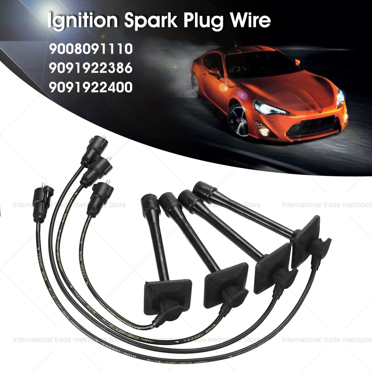 Ignition Spark Plug Wires Set for 1997-2001 Toyota Camry Solara Rav4 2.2L 90080-91110 90919-22386 90919-22400
