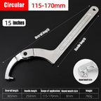 Adjustable Wrench Hook 19-51/32-76/51-120mm Hand Tools Spanner Square/Round Head CR-V Spanner Key for Round Bolt Hand Tools