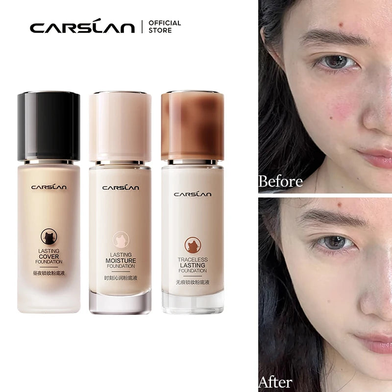 CARSLAN Liquid Foundation Matte Full Coverage Oil Control, Shade 3.0 N01/P01/P02, 23-45ml