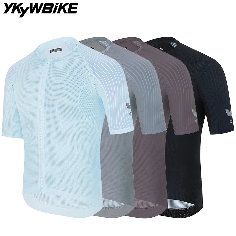 YKYWBIKE Men's Cycling Jersey Short Sleeve Quick-Dry Breathable Road/MTB Shirt, Black