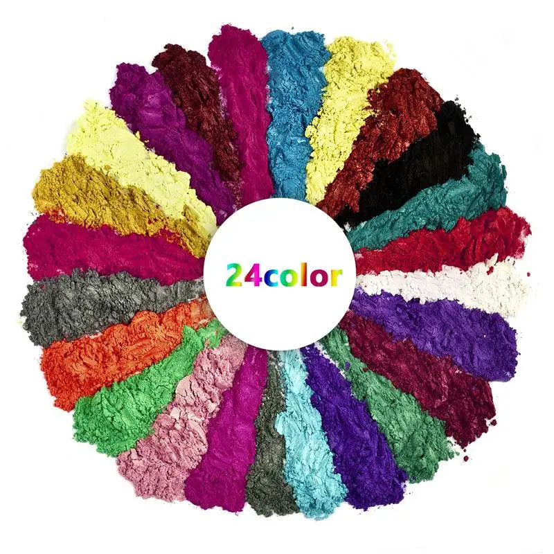 6/24/30Colors Epoxy Resin Dye Mica Powder Powdered Pigments Set Resin Mica Pearlescent Resin Pearl Natural Micas Colorants Resin