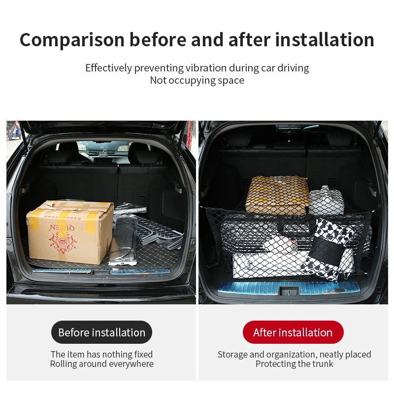 Car Trunk Net For Wey Tank 300 GWM HEV 2023 2022 2021 2020 Trunk Net Mesh Elastic Nylon Luggage Storage Auto Interior Accessorie