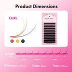 MASSCAKU U Shaped 3D/4D/5D/6D Eyelash Extensions 0.07mm Thickness Hand Woven Premade Fan U Eyelashes Ideal for Maquillaje Mujer