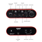 BOMGE BMG-11S Audio Interface 24-bit/192kHz Professional Sound Card And Monitor Headphones Amplifier Are Used For Live Recording