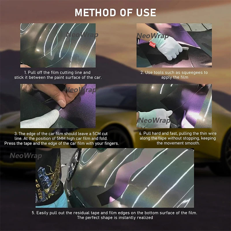 5/10/50M Vinyl Wrap Cutting Tape Car Stickers Finish Line Cut Tape with Squeegee Design Line for Wrapping Car Film Cutting Tools