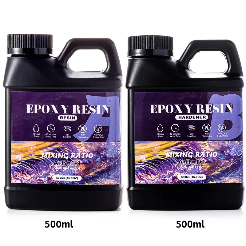 1:1 Ratio Epoxy Resin Kit Anti-Yellowing Newly Formulated Crystal Clear Epoxy Resin Kit for Casting Molds DIY Jewelry Resin Art