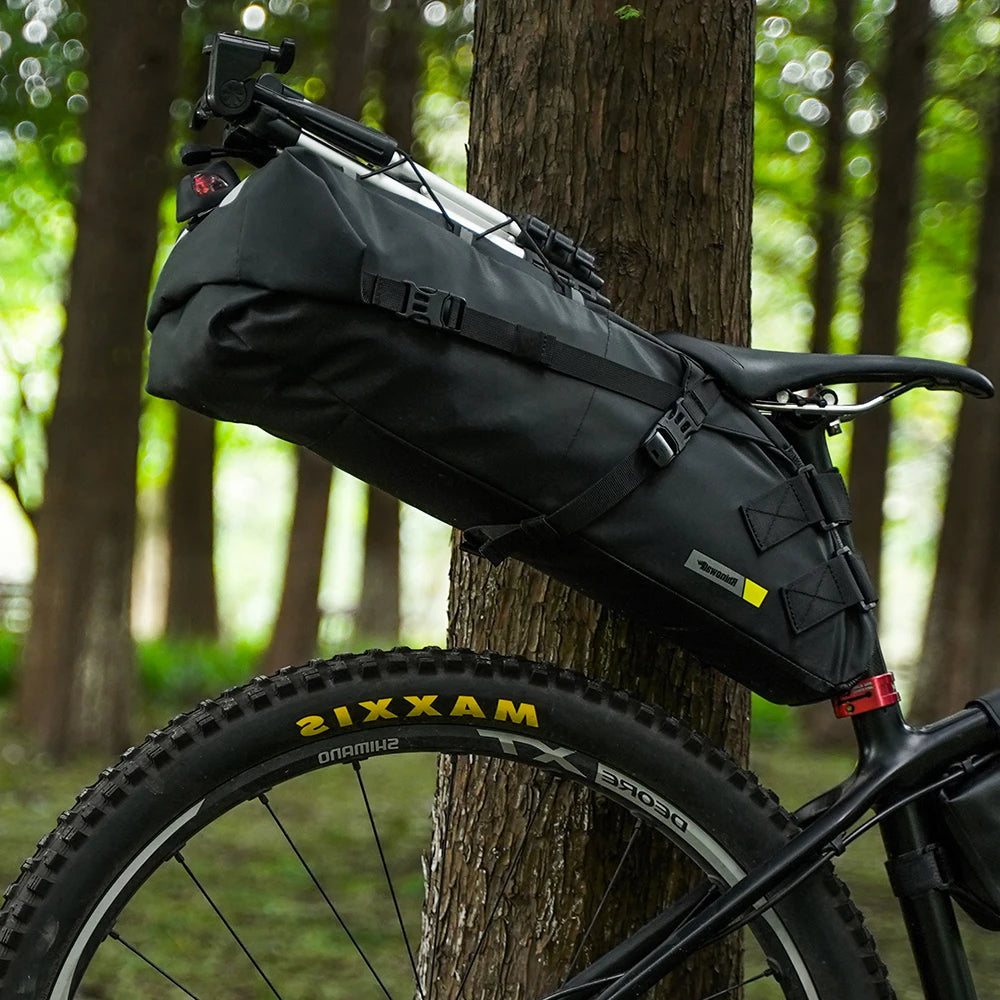 Rhinowalk Waterproof Bike Saddle Bag Large Capacity Bicycle Saddle Pannier Bag Cycling Foldable Tail Rear Bag MTB Road Bike
