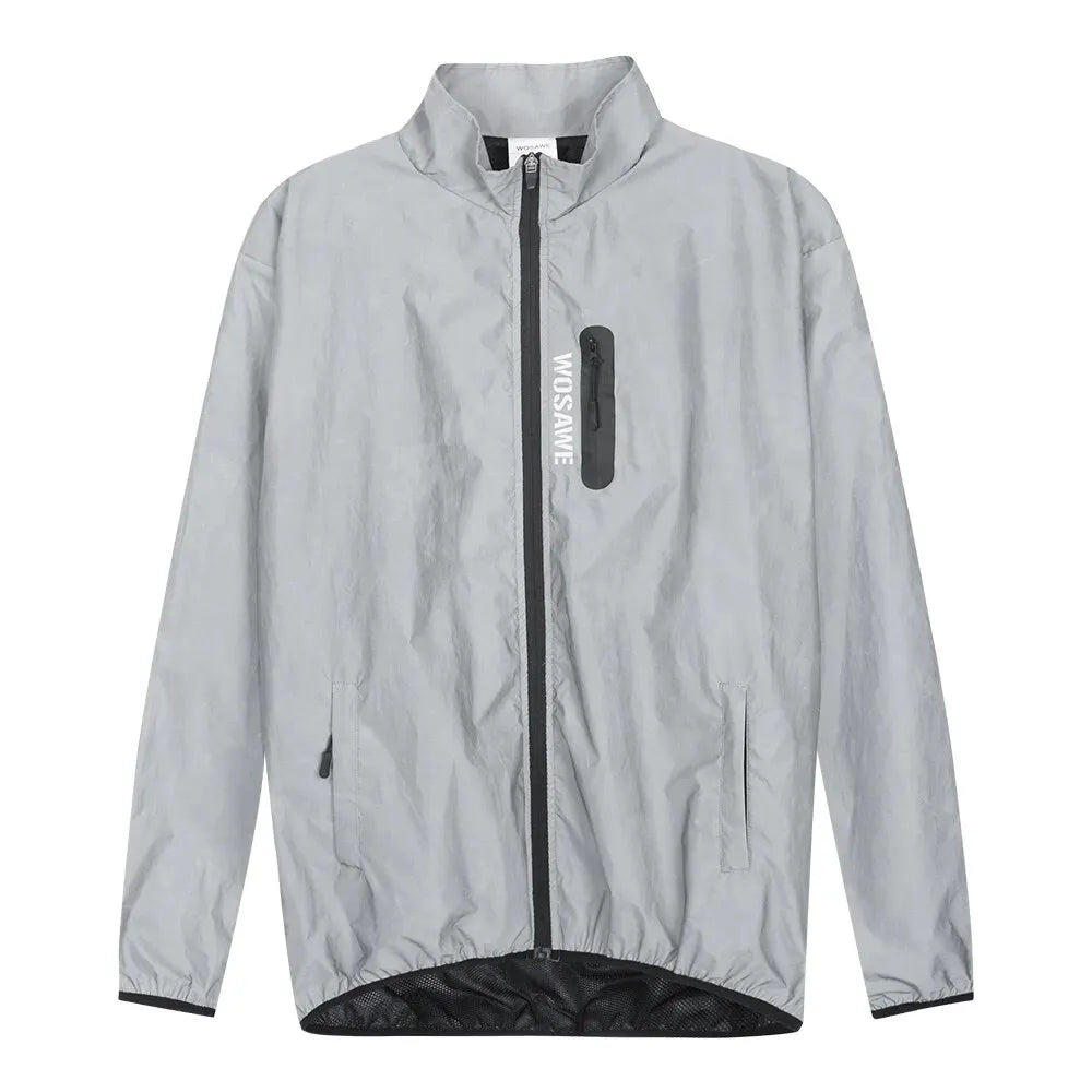 WOSAWE Full Reflective Cycling Jacket Winter Autumn Bicycle Windbreaker Bike Soft Windproof Waterproof Running Jacket Men's Coat