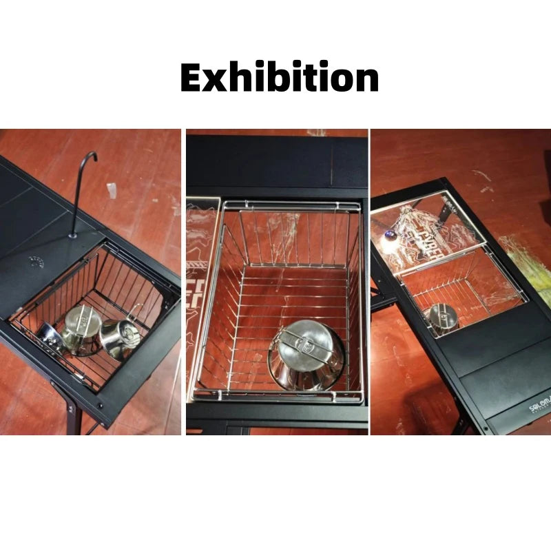 IGT Basket Folding 1 Unit Igt Drain Basket Stainless Steel Igt Camping Table Basket Lightweight Portable IGT Table Accessories