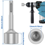 SDS Plus Ground Rod Driver for Rotary Hammer Drill Tools 19/21/25/35mm Hardened Steel  Earth Stake Hammer Drill Grounding Rod