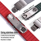Original Stripess CTS FKM Rubber Watch Strap 20mm For D-elug FKM CTS Watchband Quick Release Silver Butterfly Buckle Cut To Size