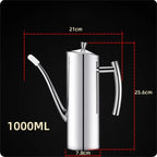 304 Stainless Steel Oil Pot Kitchen Oil Tank Sauce Vinegar Drip-Proof Dust-Proof Oil Storage Container To Store Kitchen Tools