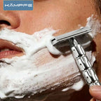 KAMPFE CNC Double Edge Manual Safety Beard Shaver for Men And Women Stainless Steel with 5 replacement blades