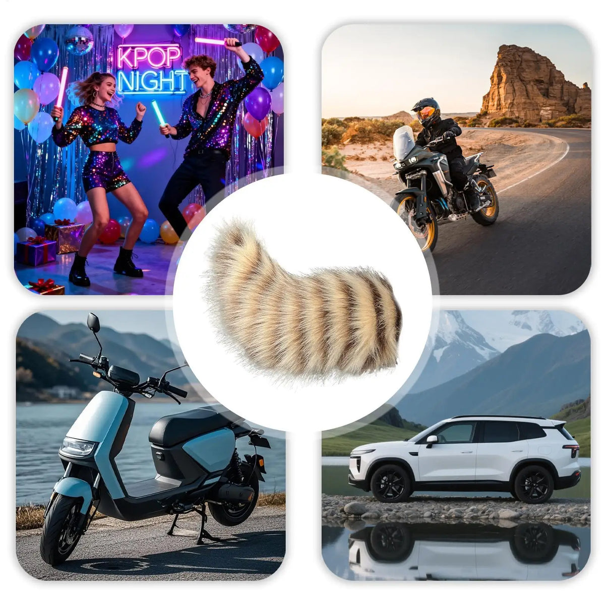 Moving Furry Tail 1PC Remote Control Wagging Plush Animal Tail Car Trunk Decoration Cosplay Role Play Prop for Halloween Party