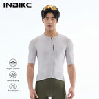 INBIKE Men's Cycling Jersey Short Sleeve Breathable Mesh Summer Bike Shirt, Black/Green/Grey, EU S-XXL
