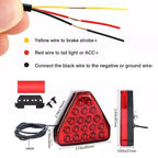 Universal 19LED Brake Signal Light F1 Triangle Style Sport Car Rear Third Brake Lights Auto Tail  Warning Lamp 12V For JDM BBA
