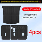 Floor Mats for 2026 2025 Tesla Model Y RWD AWD Trunk Mats Cargo Liner Frunk Backrest Mat Pads Accessories (Standard Models Only)