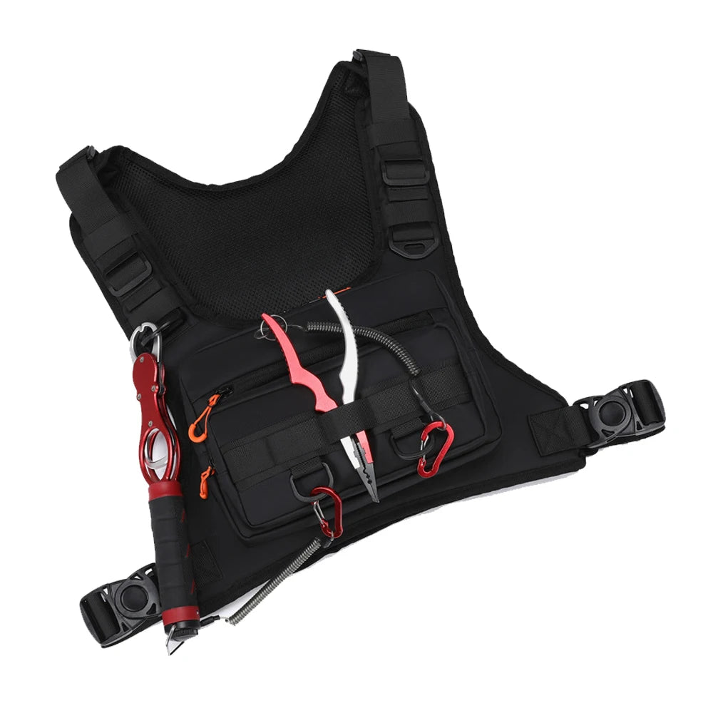 Camping Tactical Vest Bag Outdoor Sports Front Chest Rig Fishing  Running Cycling Motorcycling Workouts for Men Women Backpack