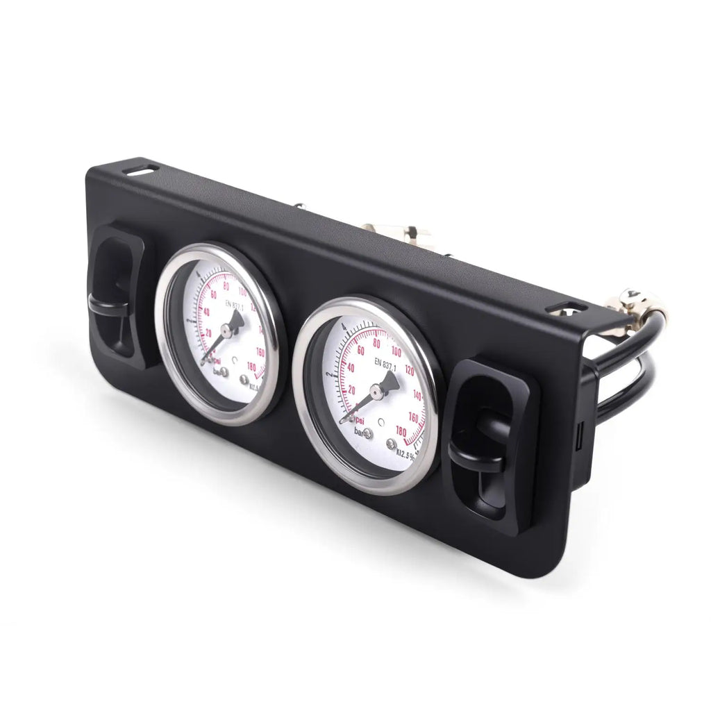 Panel Paddle Valve Switch with Two Air Suspension Pressure Gauge, Air Fittings, Contorl Air Bags in Car Suspension System