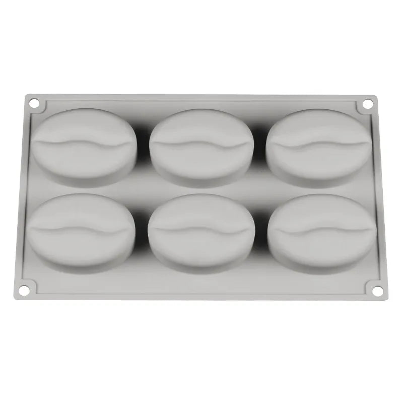 DIY Coffee Bean 6 Forms Mousse Cake Mold Silicone Pastry Molds for Baking French Dessert Cake Decorating Tools