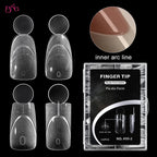 BNG 140Pcs Dual Forms with Inner Arc Line Oval Square Coffin Upper Forms for Quick French Matte  Nail Molds for Nail Extensions
