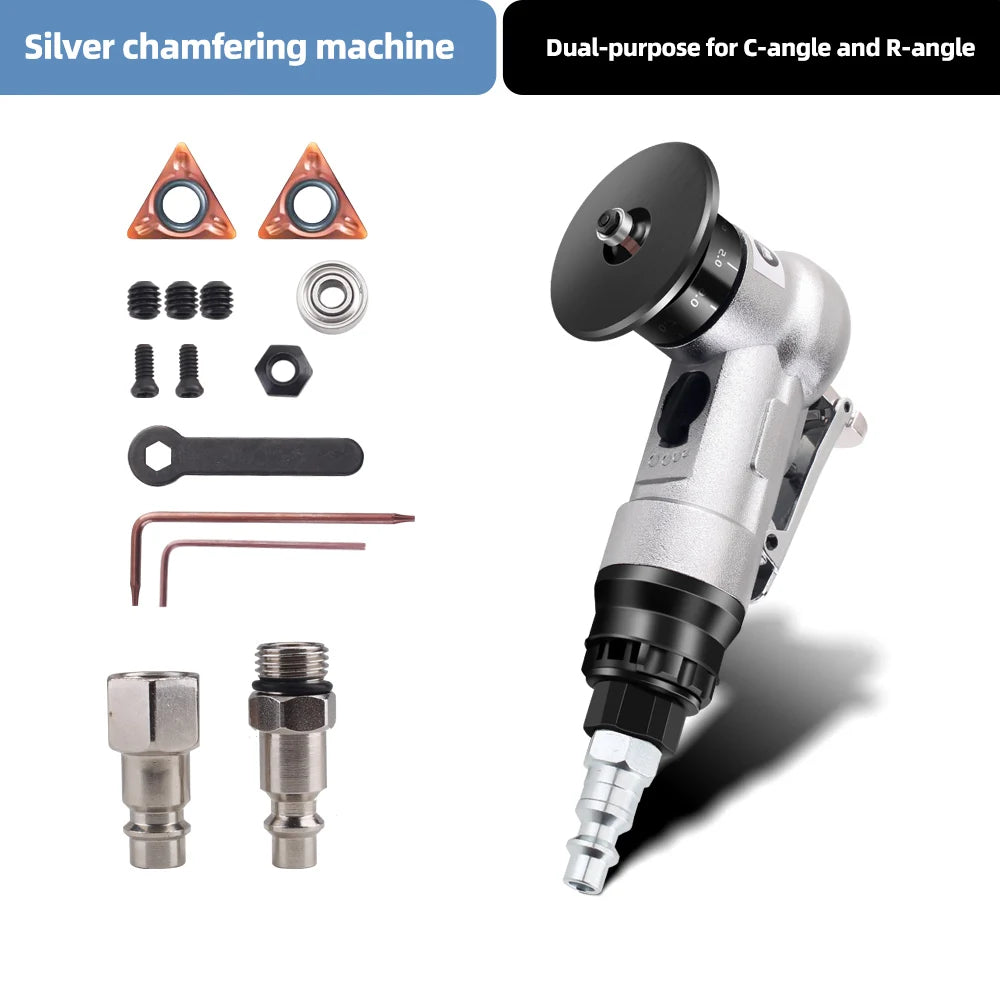 Pneumatic Chamfering Machine Handheld 45-Degree C Corner R Corner Woodworking Edge Trimming Deburring Air Miniature Mini Chamfer