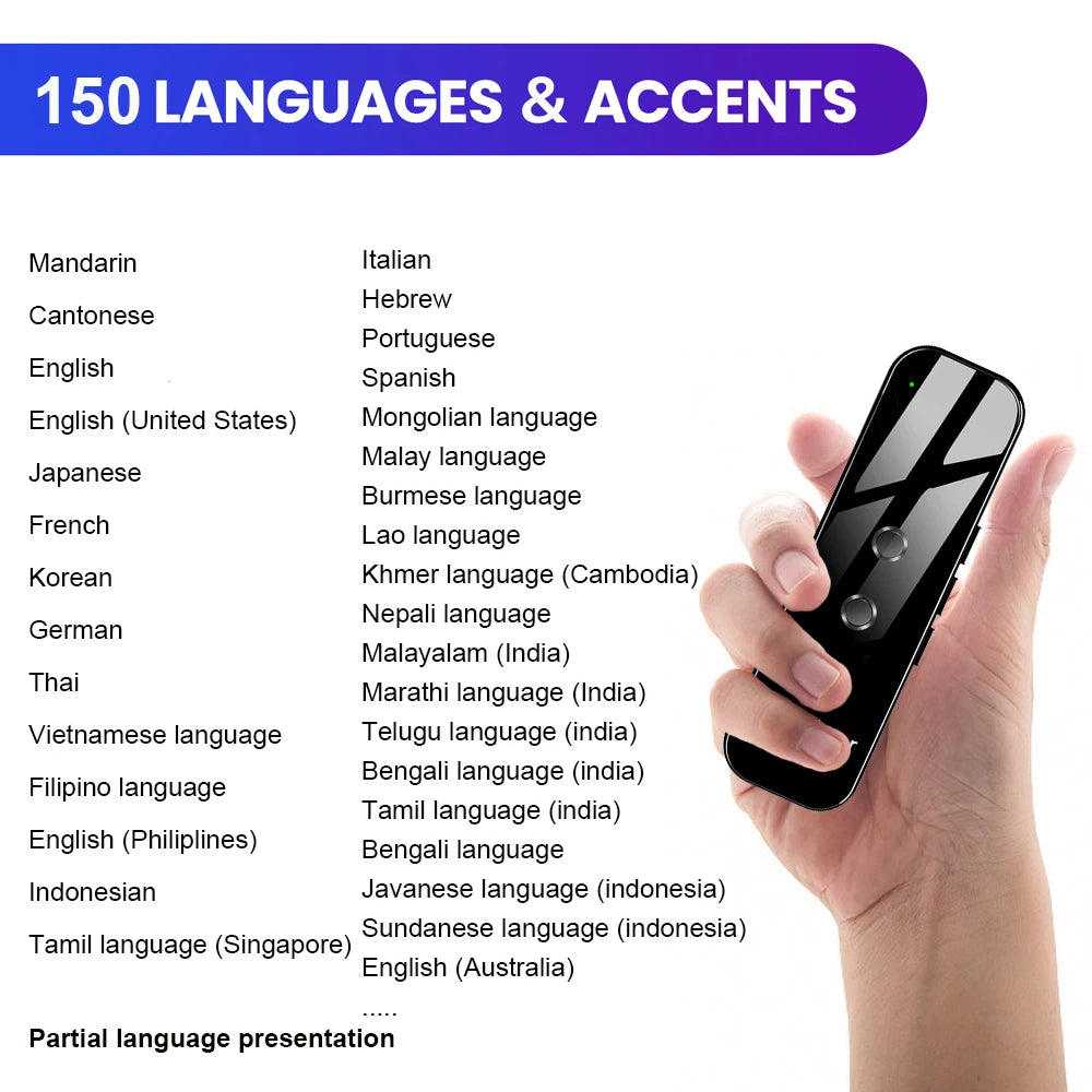 G6 Language Translator Machine Supports 150 Online Languages Bidirectional Real-time Translation Photo Translation for Travel An