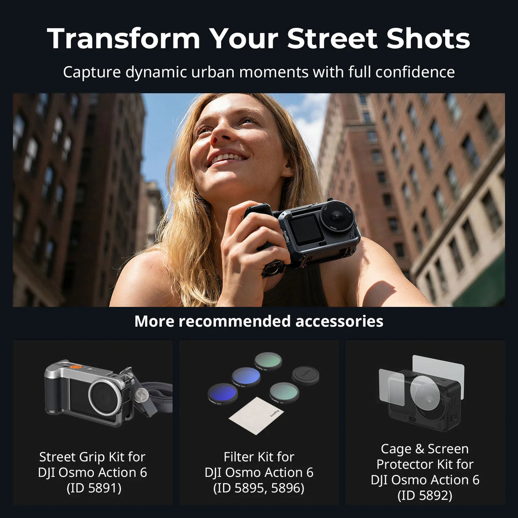 SmallRig Cage Kit for DJI Osmo Action 6 with Handle, Wrist Strap, Built-in Tool