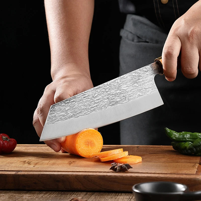 High-hardness Kitchen Knives, Forged Kitchen Knives Stainless Steel Meat Slicers, Solid Wood Handles, Exquisite Gift Knife Boxes