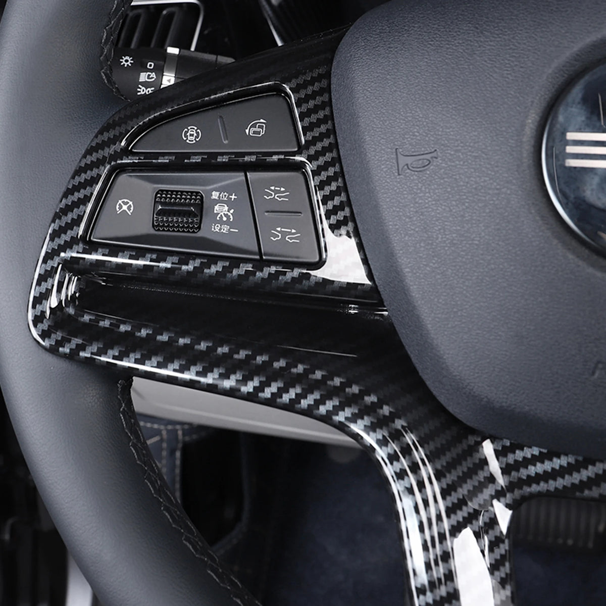 Fit for BYD Song PLUS DM-i EV / Seal U / Sealion 6 2021-2025 Carbon Fiber Printed Interior Steering Wheel Decor Cover Trim