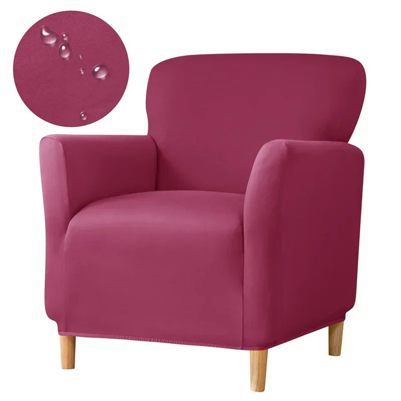 Stretch Spandex Tub Chair Cover Water Repellent Elastic Club Sofa Covers Solid Color Relax Single Armchair Slipcover Bar Counter