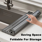 Foldable Roll-Up Dish Drying Rack Over Sink, Heat Resistant, Grey/White 45cm or 55cm