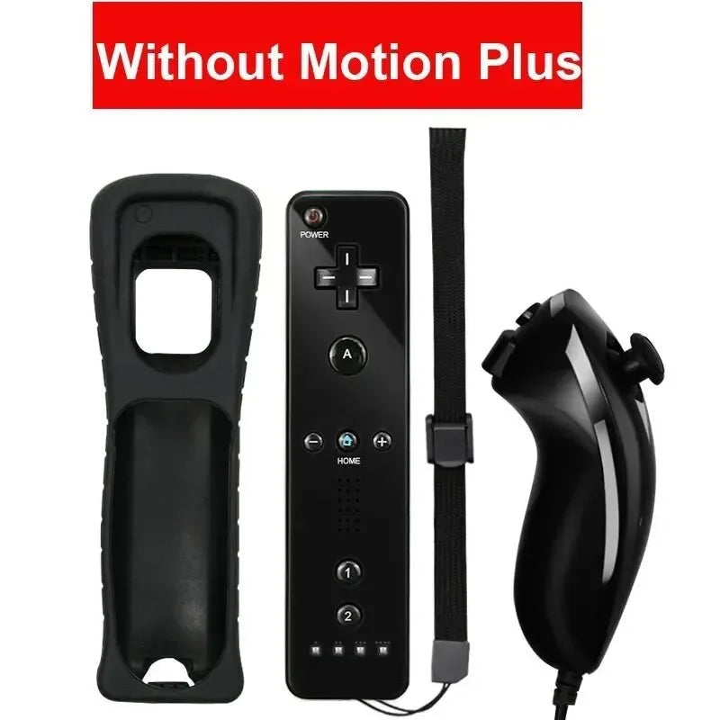 2 in 1 Wireless Bluetooth Remote Controller For Wii Wii U Controle Optional Motion Plus Gamepad Nunchuck Set With Silicone Case