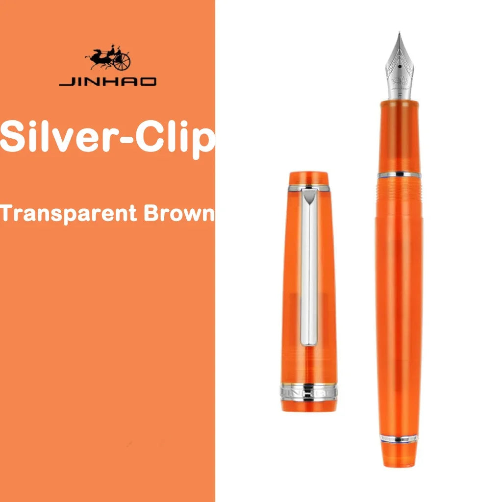 JINHAO 82 Fountain Pen Spin Silver Clip EF F M Nib Business Office School Supplies Ink Pens Korean Stationery Pens for Writing