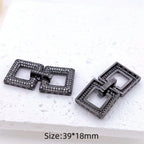 1 Pcs Wholesale Micro-set Square Necklace Bracelet Clasp Jewelry Accessories Full Zirconium Connecting Clasp DlY Accessories