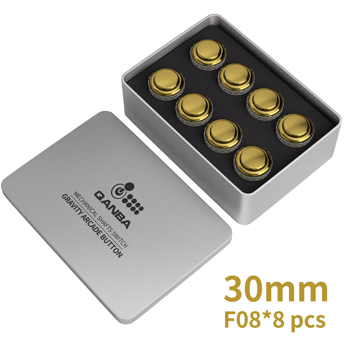 QANBA Gravity LX Arcade buttons metallic color 30mm Mechanical Pushbutton switch Arcade stick accessory DIY parts (8Pcs)