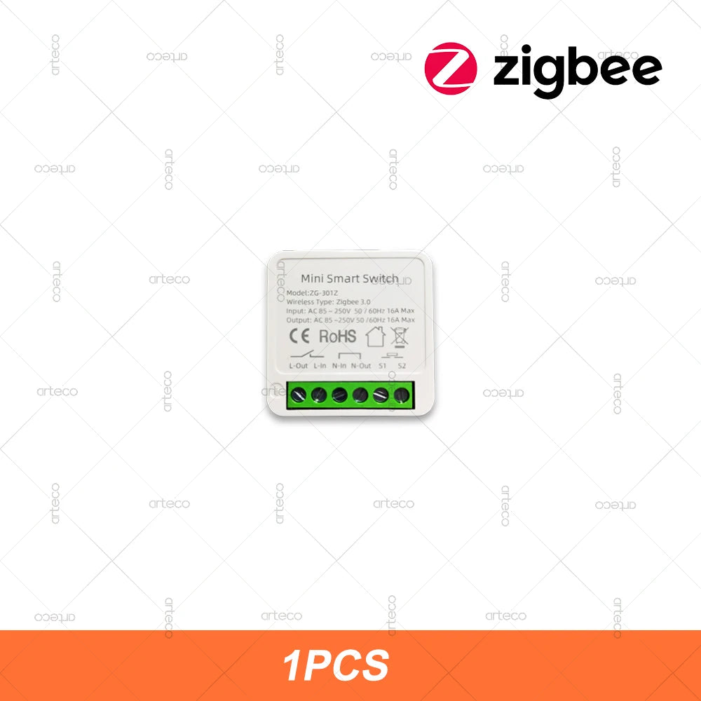 ZigBee 3.0 Smart Mini DIY Switch Automation Module 16A Relay Support 2 Way Control App Remote Control Zigbee Gateway Required
