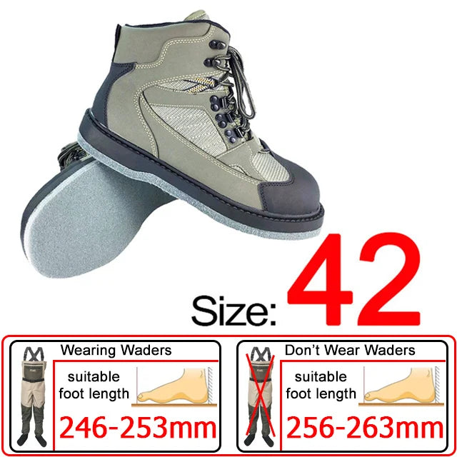Fishing Shoes, Outdoor Fly Fishing Boots, Felt or Rubber Sole Sea River Reef Rock Fishing Boots, Hunting Fishing Waders Boots