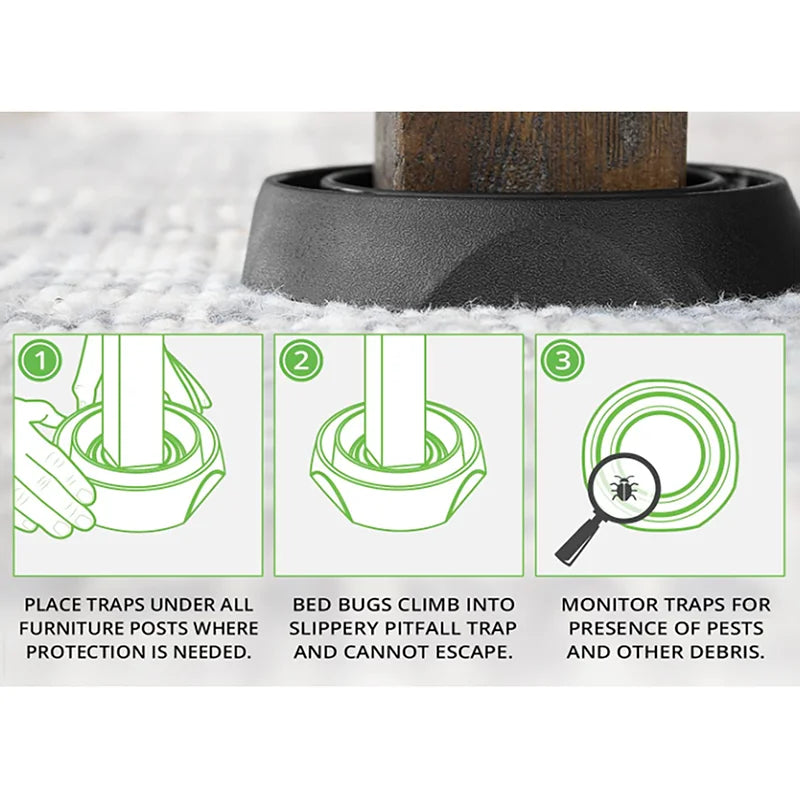 4 Pcs Indoor Plastic Insect Catcher, Pest Control, Bed Bug Trap