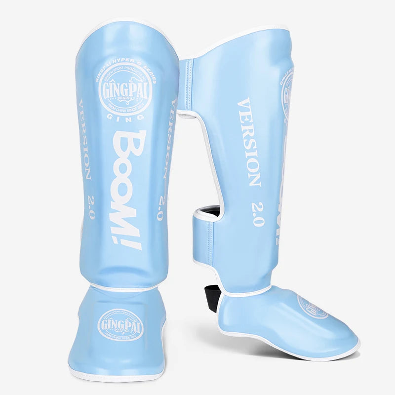 Muay Thai Shin Instep Guards Thickened Leg Protectors, Sanda Boxing Taekwondo, S-L, Multi-Color